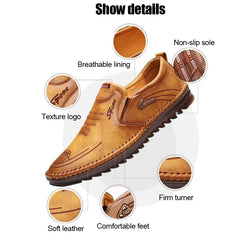 Beige Casual Leather Shoes