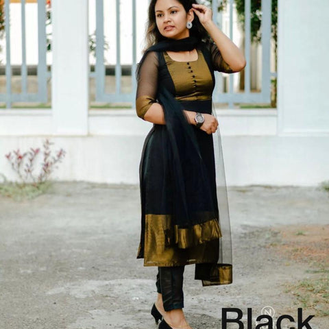 Premium Jacquard Chiffon Kurti Pant Sets