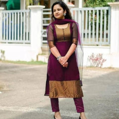 Premium Jacquard Chiffon Kurti Pant Sets