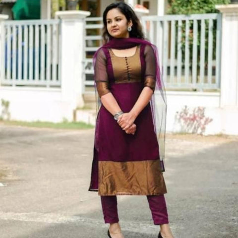 Premium Jacquard Chiffon Kurti Pant Sets